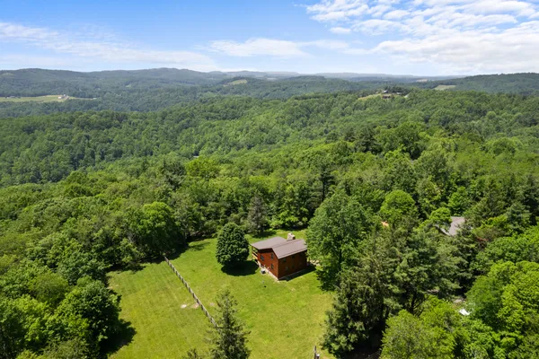 Aerial property overview drone photography mountain real estate