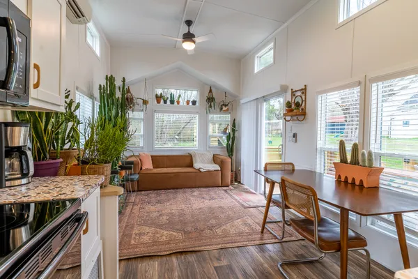 Successful Floyd vacation rental property owner reviewing booking statistics